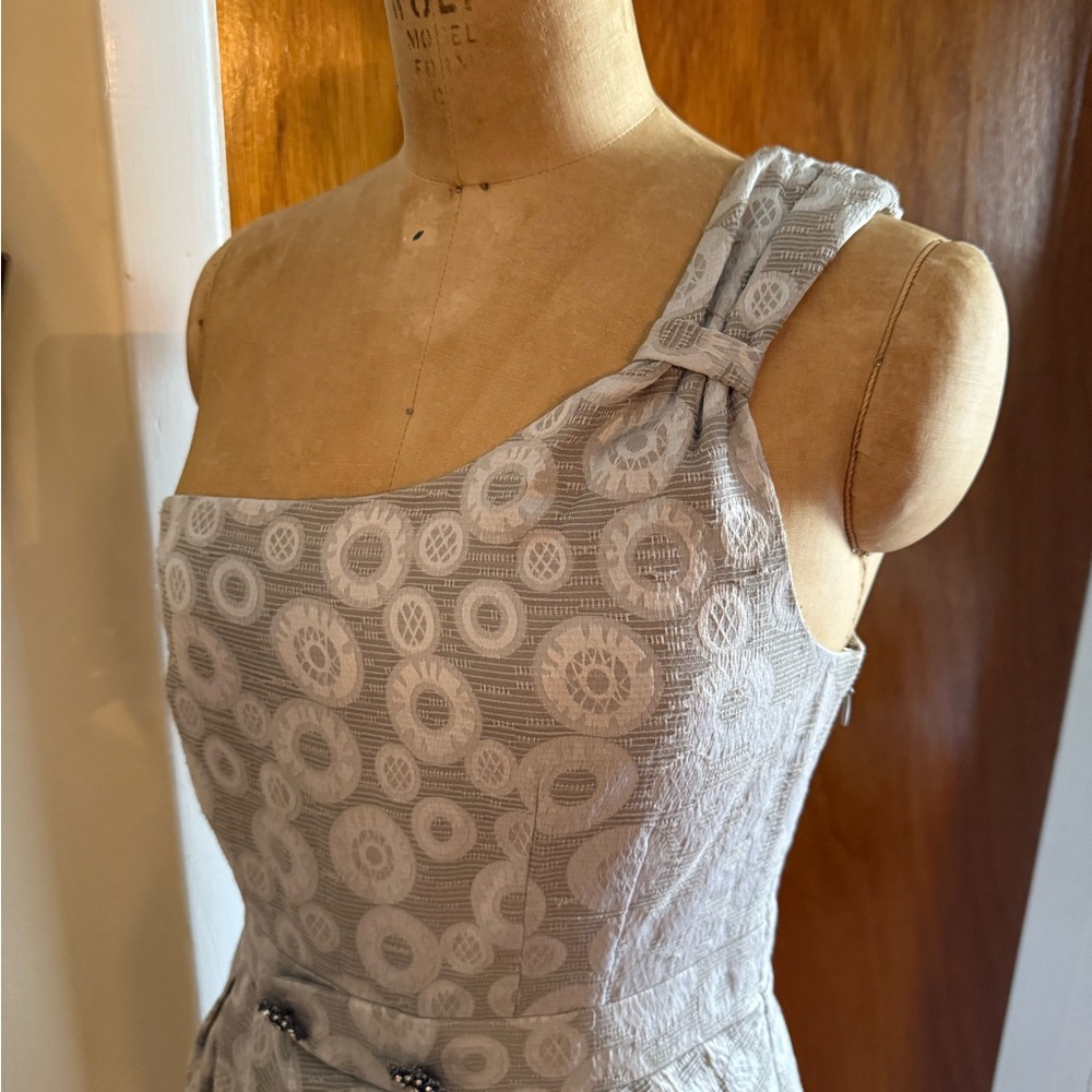 Moulinette Soeurs Silver Ruched One Shoulder Sundress
